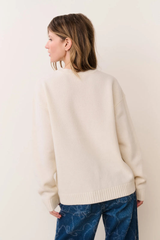 Francie Wool Jacquard Pullover - Apres Ivory