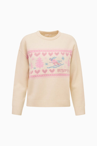 Francie Wool Jacquard Pullover - Apres Ivory