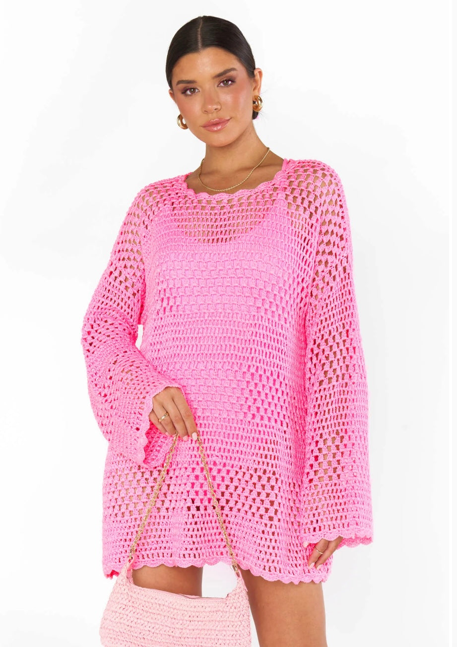 Show Me Your Mumu - Paula Pullover - Bubblegum Pink Crochet