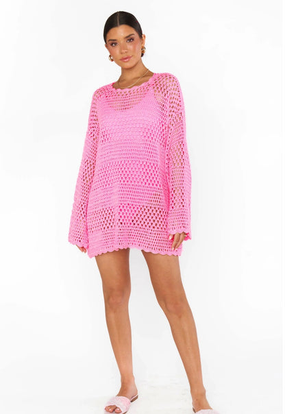 Show Me Your Mumu - Paula Pullover - Bubblegum Pink Crochet