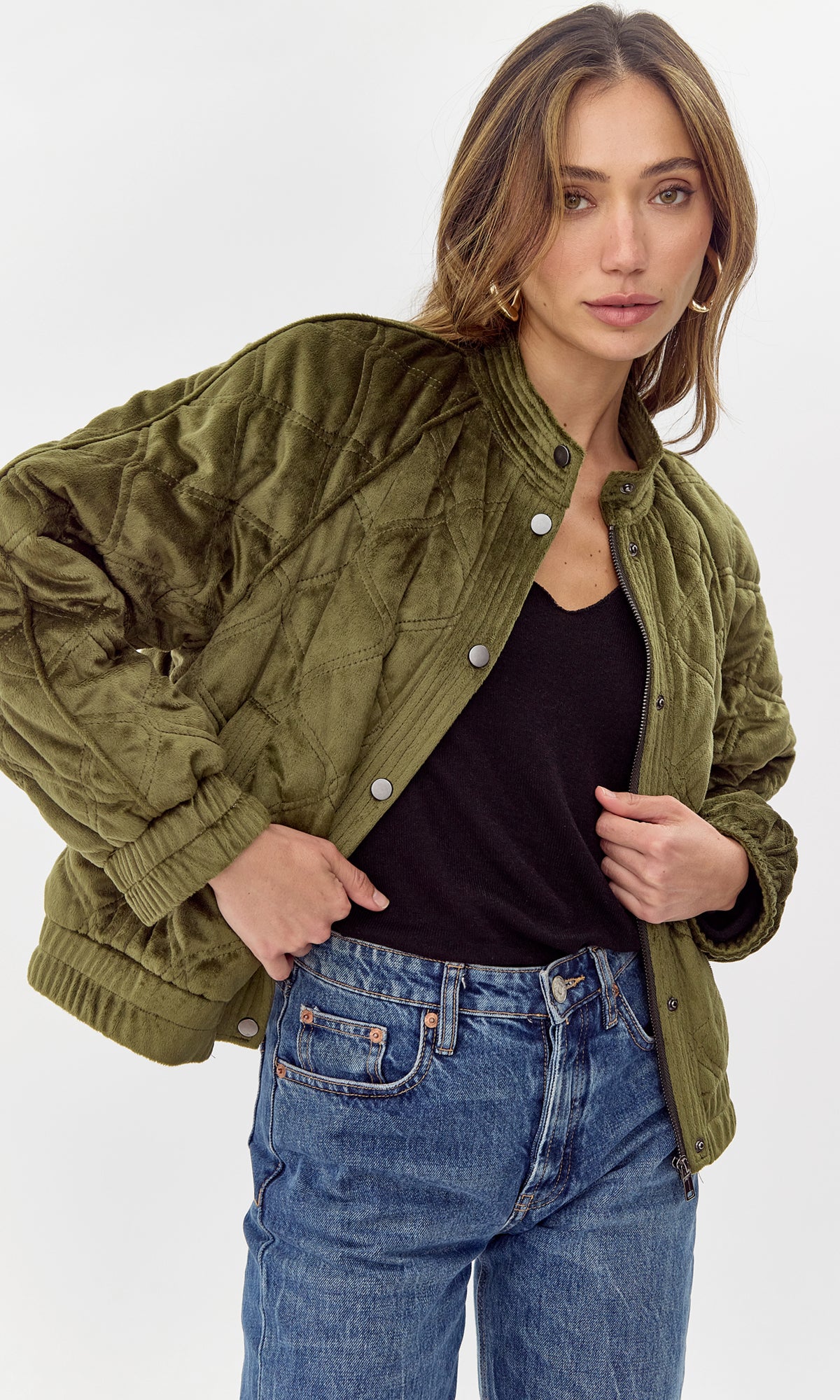 Greylin - Nova Quilted Jacket - Olive