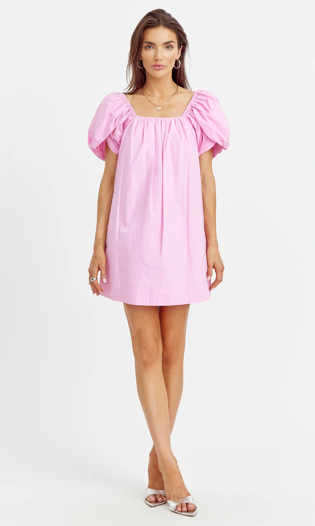 Greylin - Hope Tulip Sleeve Poplin Dress - Bubblegum Pink
