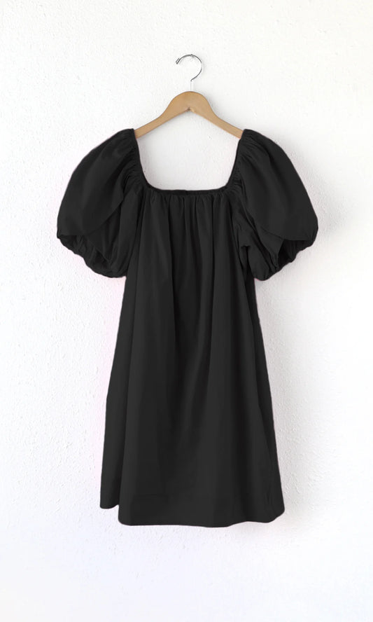 Greylin - Hope Tulip Sleeve Poplin Dress - Black