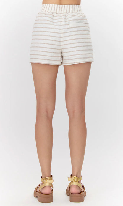 Greylin - Olivia Textured Stripe Pull Up Shorts - White