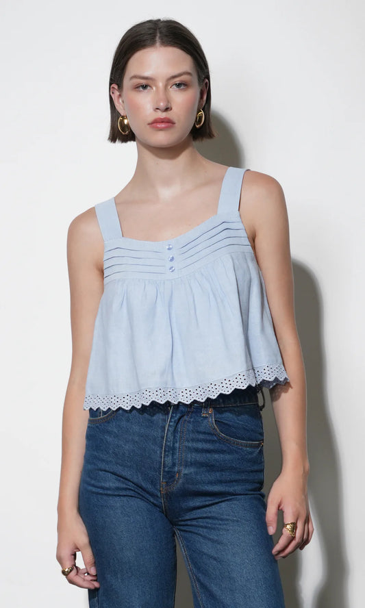 Elani Eyelet Swing Tank - Blue