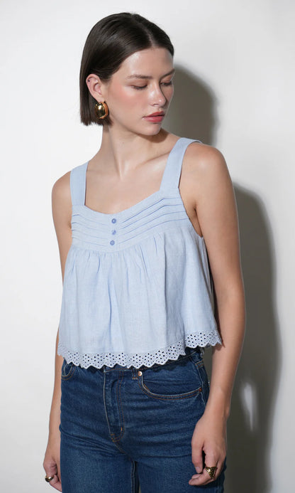 Elani Eyelet Swing Tank - Blue
