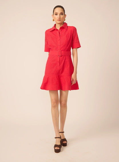 Payden Dress - Red Eyelet - Spinout
