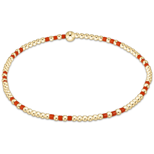 Gameday Hope Sincerity Pattern 2mm Bead Bracelet - Bright Orange