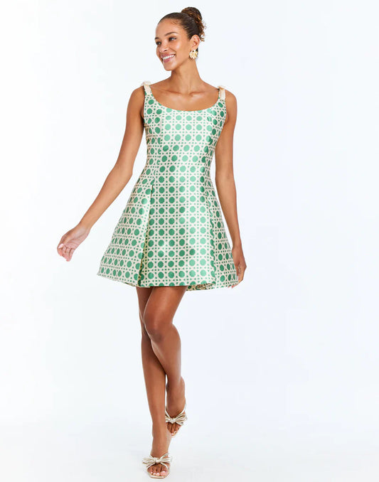 Mestiza - Gillian Bow Mini Dress - Solihiya Green