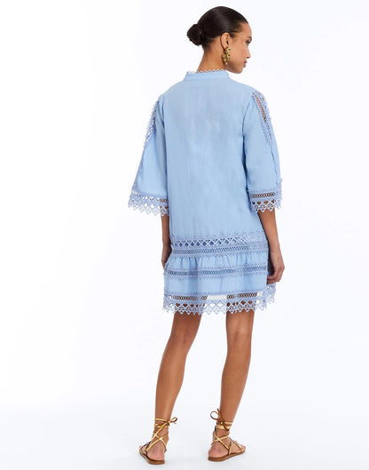 Goldie Lace Mini Dress - Lotus Blue