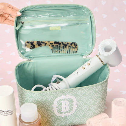 Vanity Case - Green Block Print