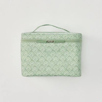 Vanity Case - Green Block Print