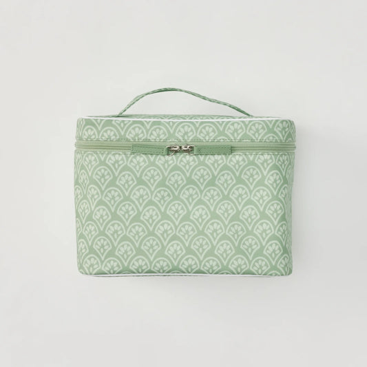 Vanity Case - Green Block Print