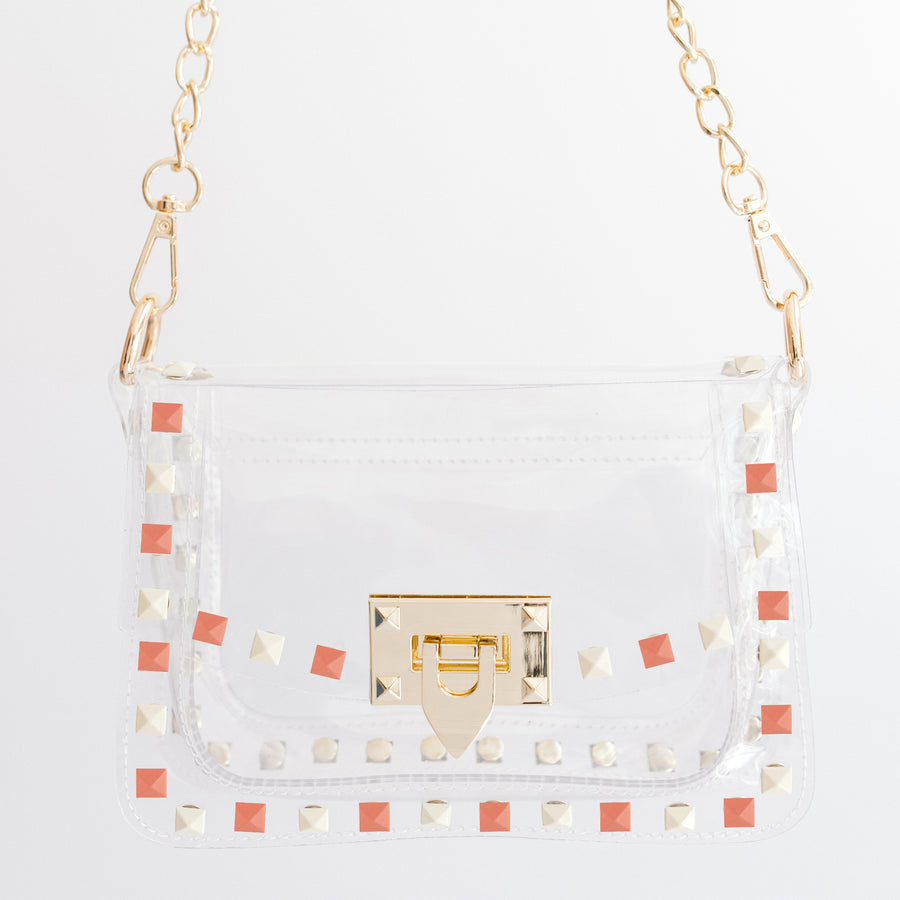 Clearly Handbags - The Jackie in Orange & White