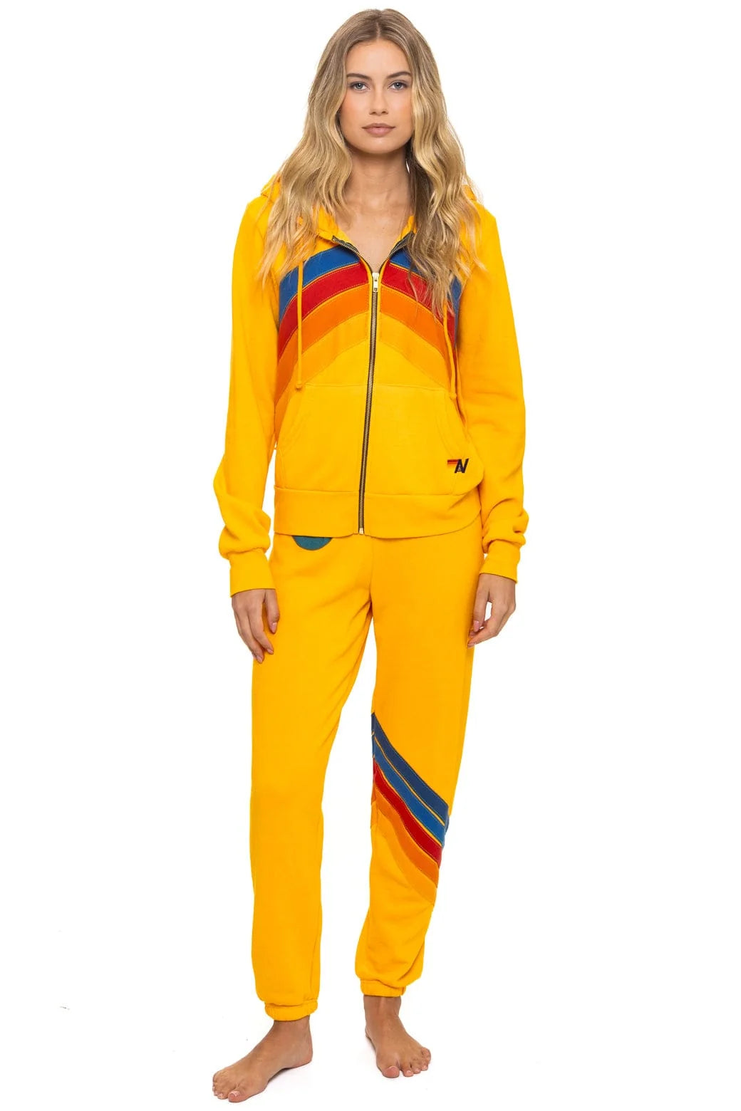 ALL SEASONS CIRCLE CHEVRON SWEATPANTS - GOLD
