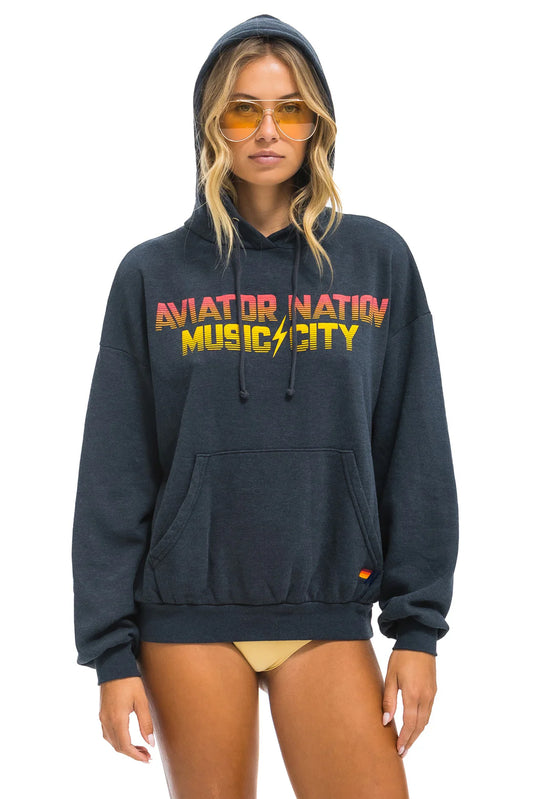 Aviator Nation - Nashville Music City Pullover Relaxed - Charcoal