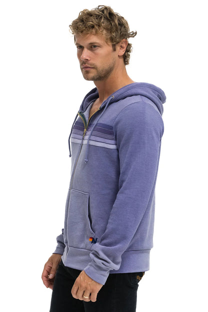 Aviator Nation - 5 Stripe Hoodie - Faded Grape