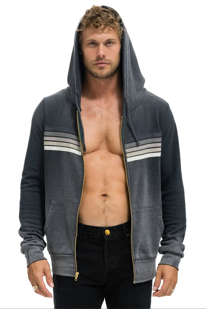 Aviaator Nation - 5 Stripe Hoodie - Faded Smoke