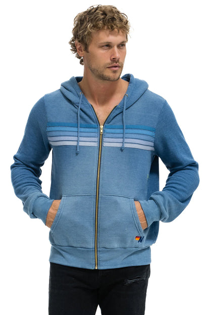 Aviator Nation - 5 Stripe Hoodie - Faded Water