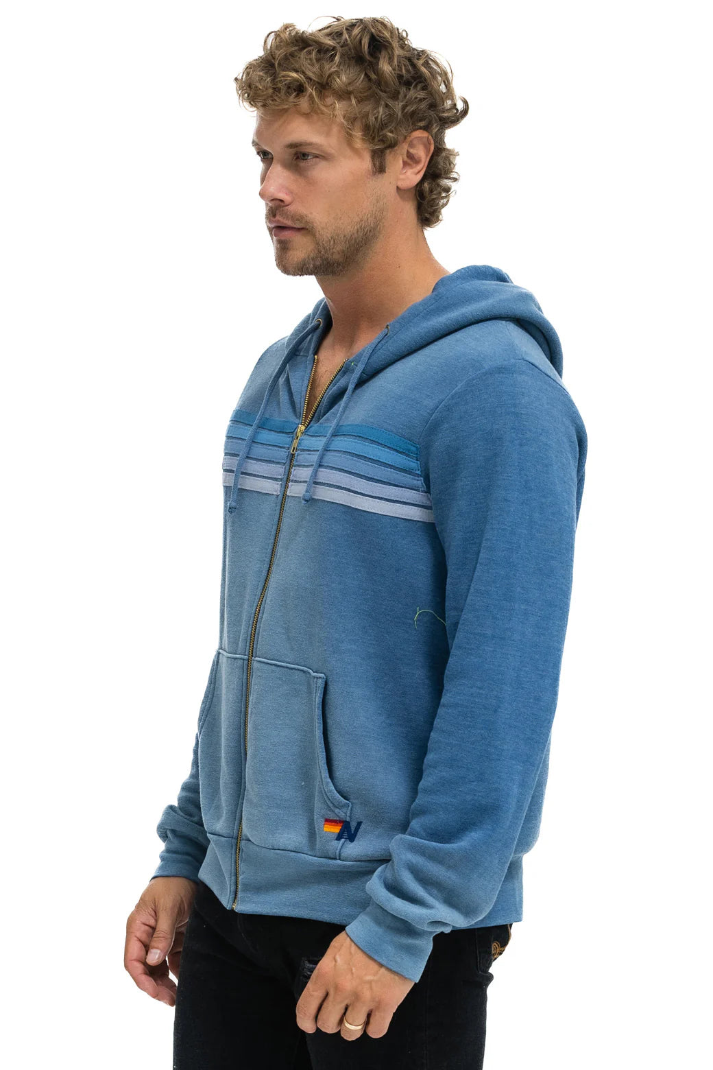 Aviator Nation - 5 Stripe Hoodie - Faded Water