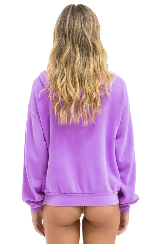 5 Stripe Zip Hoodie - Neon Purple / Neon