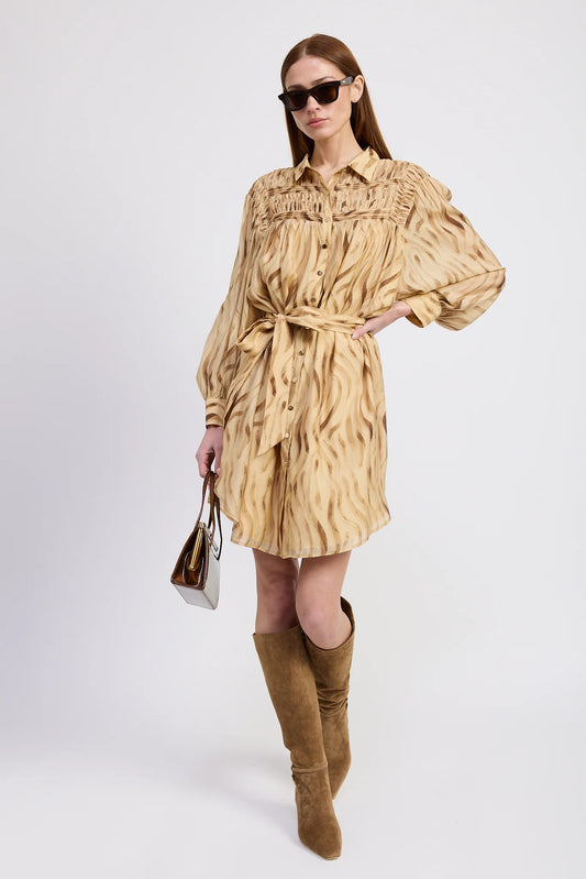 Avayah Mini Dress - Golden Brown