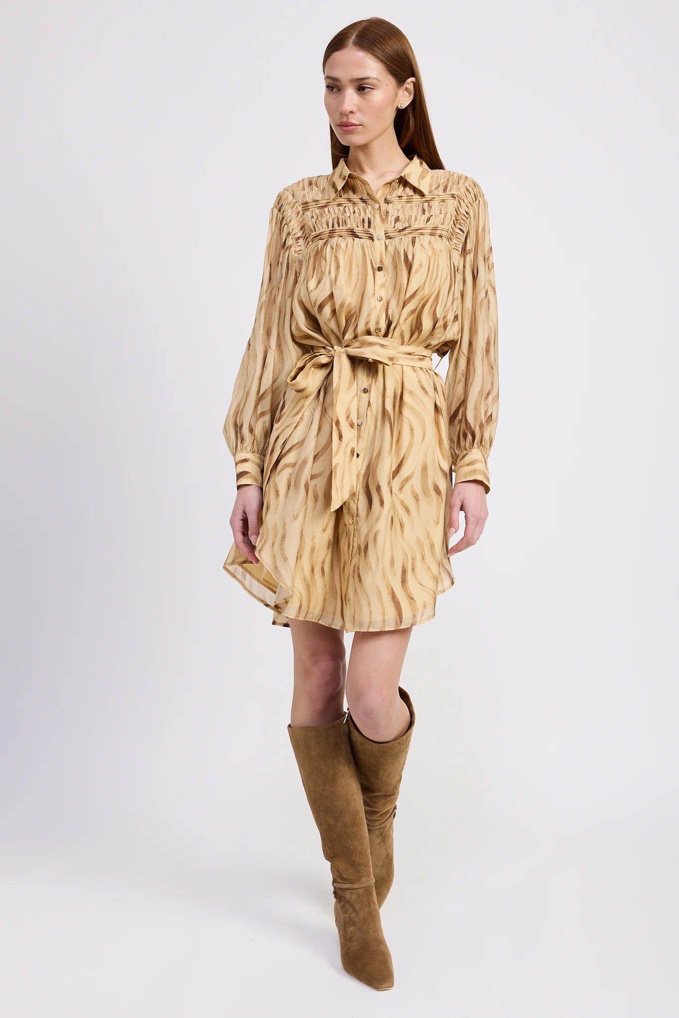 Avayah Mini Dress - Golden Brown