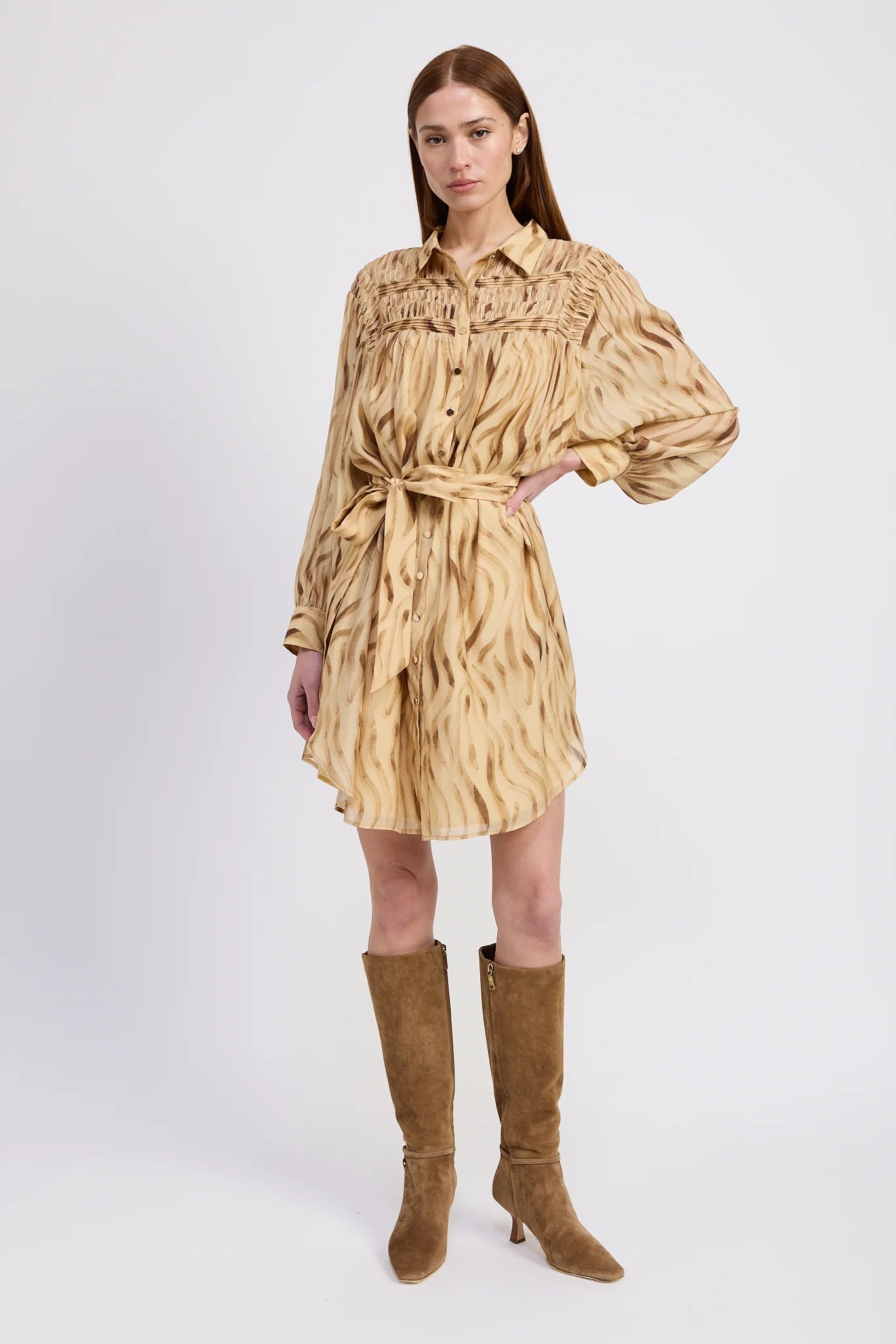Avayah Mini Dress - Golden Brown
