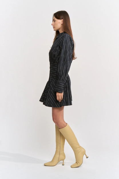 Tricia Mini Shirt Dress - Black Ivory