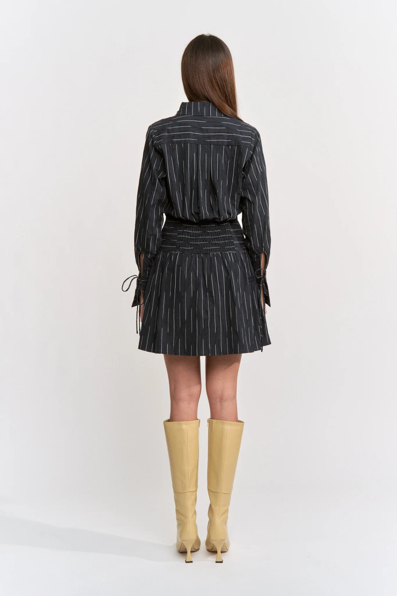 Tricia Mini Shirt Dress - Black Ivory