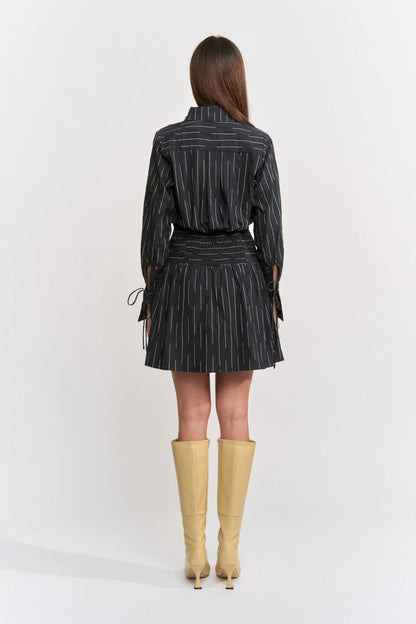 Tricia Mini Shirt Dress - Black Ivory