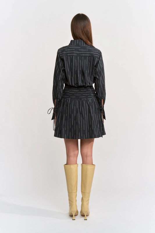 Tricia Mini Shirt Dress - Black Ivory