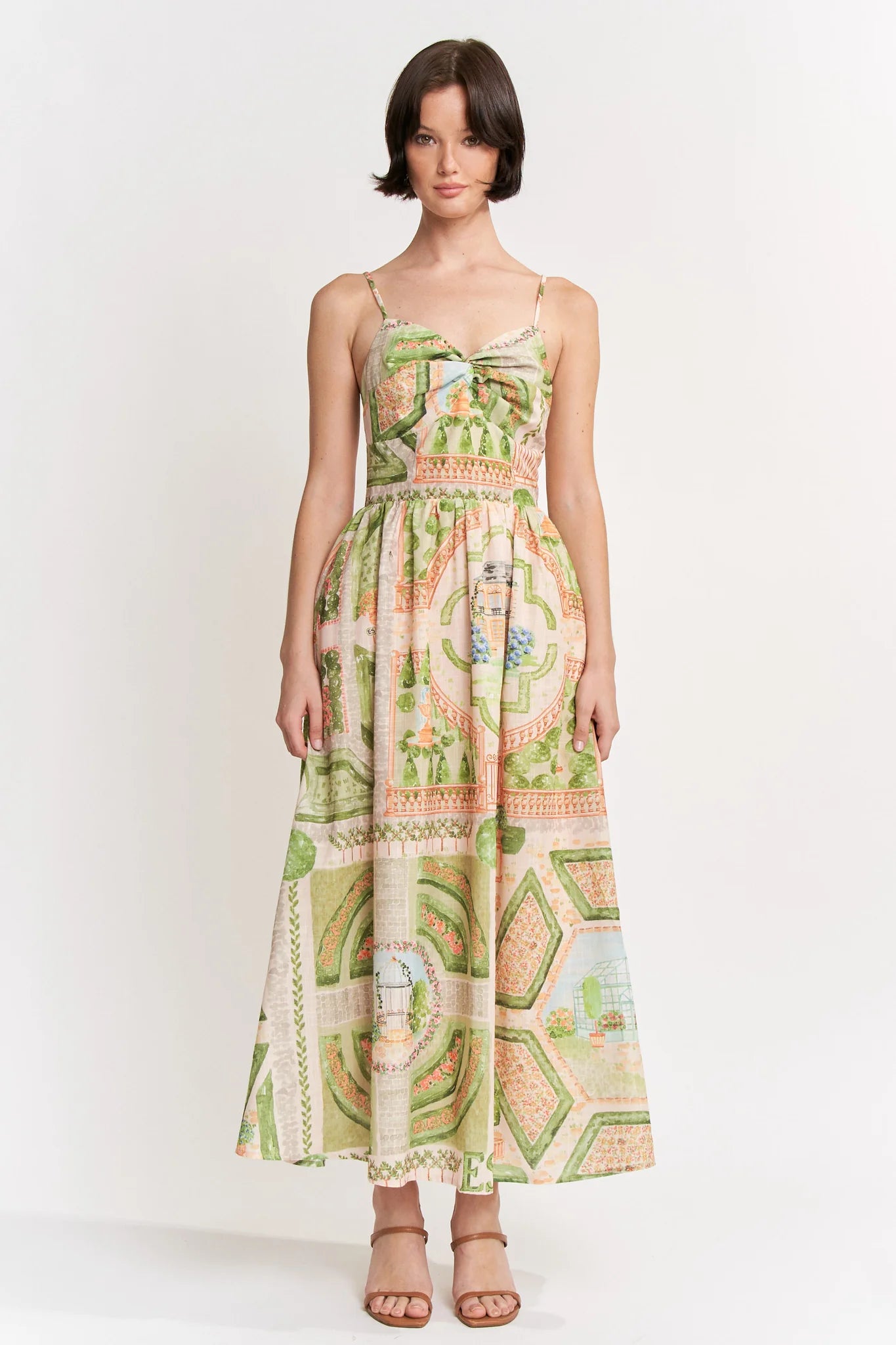 Sariyah Maxi Dress - Ivory Olive Multi