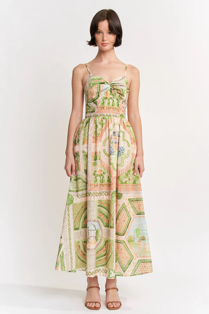 Sariyah Maxi Dress - Ivory Olive Multi