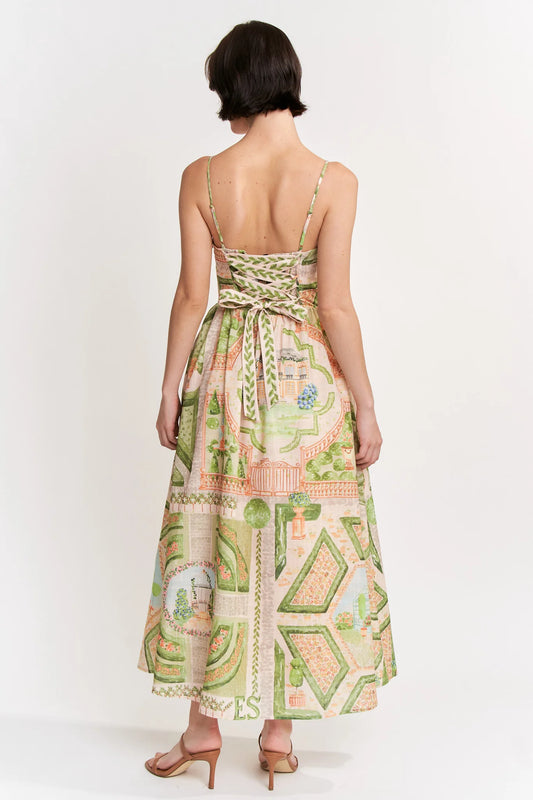 Sariyah Maxi Dress - Ivory Olive Multi