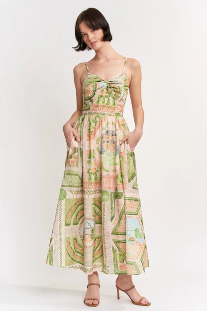 Sariyah Maxi Dress - Ivory Olive Multi