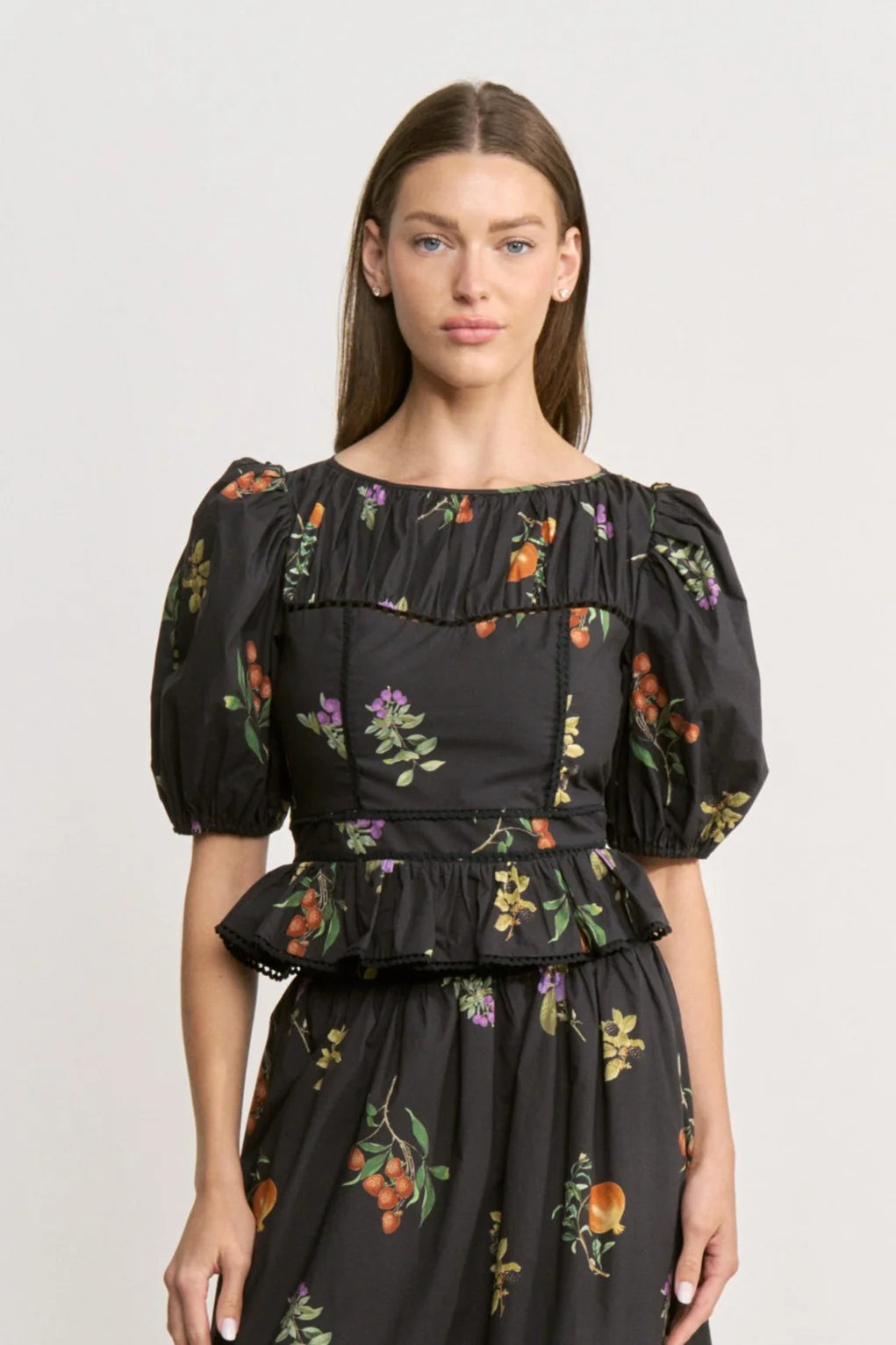 Kristie Peplum Top - Black Multi