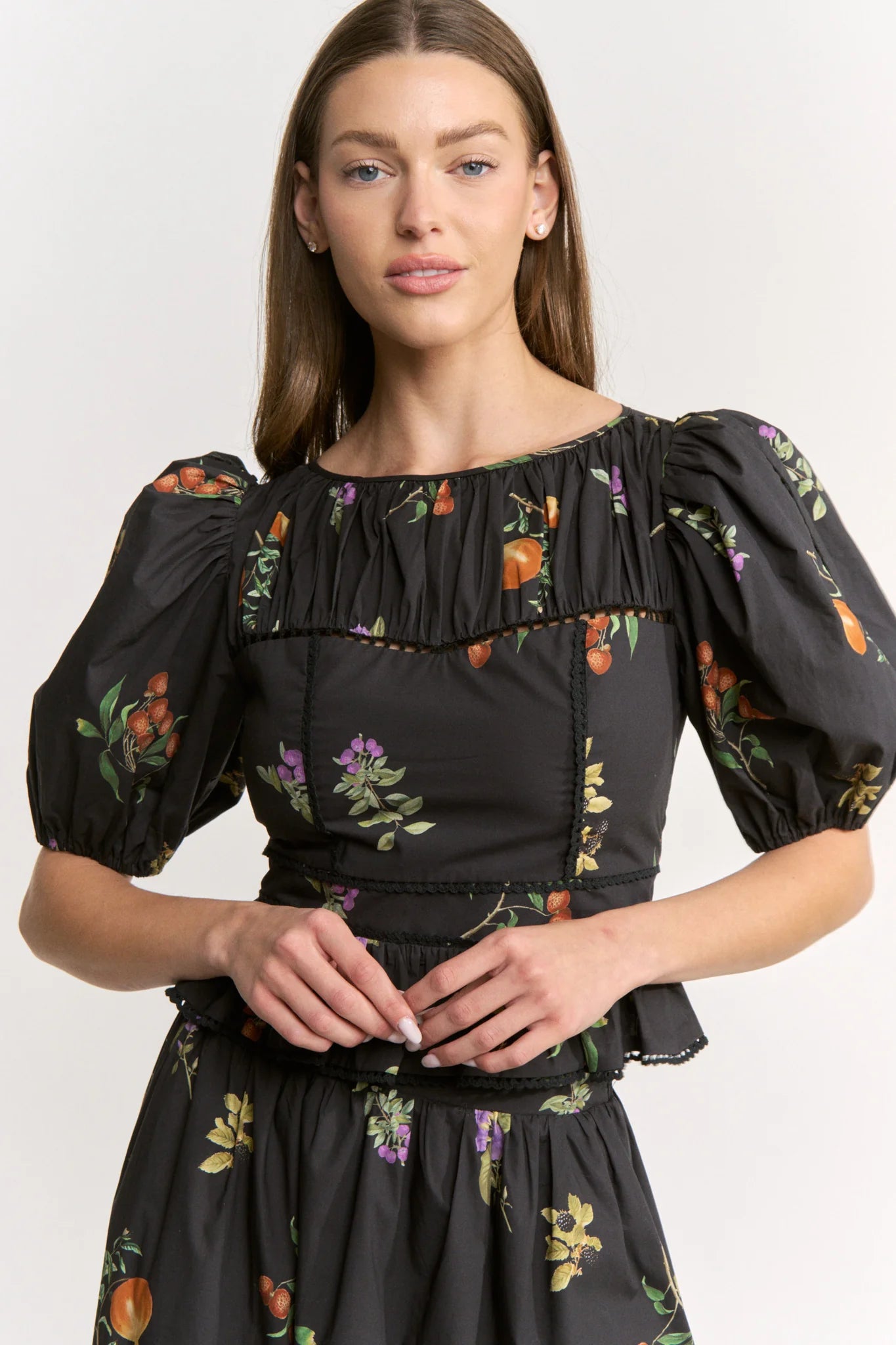 Kristie Peplum Top - Black Multi