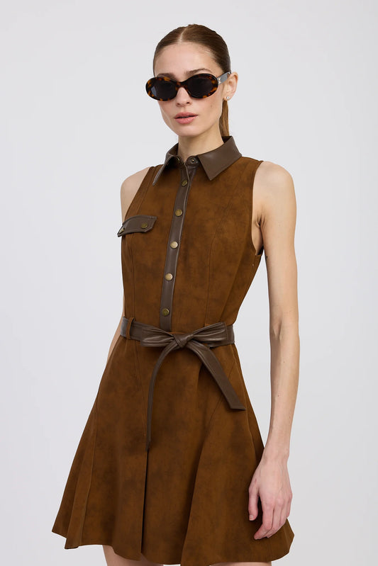 Eloise Mini Dress - Brown