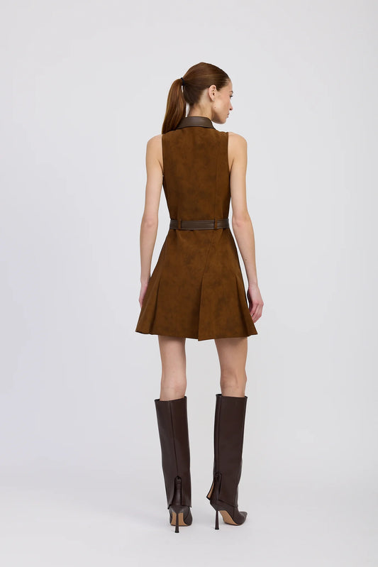 Eloise Mini Dress - Brown