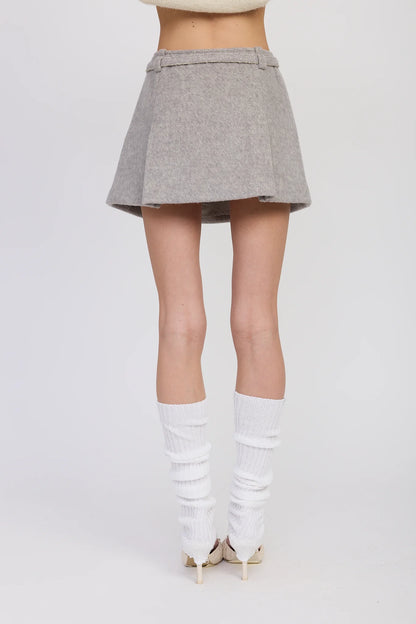 Carrington Belted Skirt - Gray