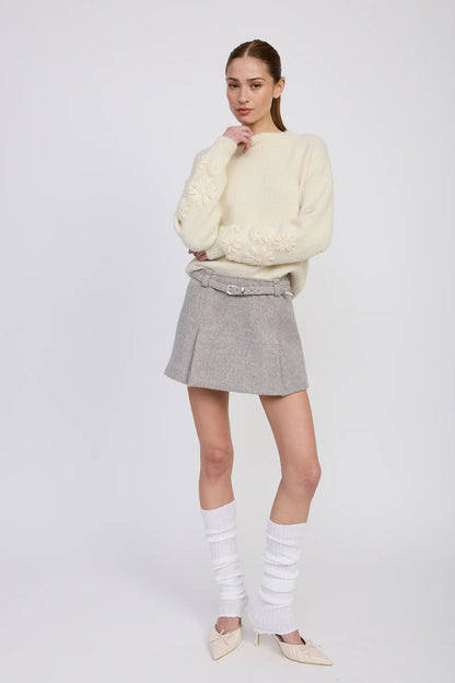 Carrington Belted Skirt - Gray