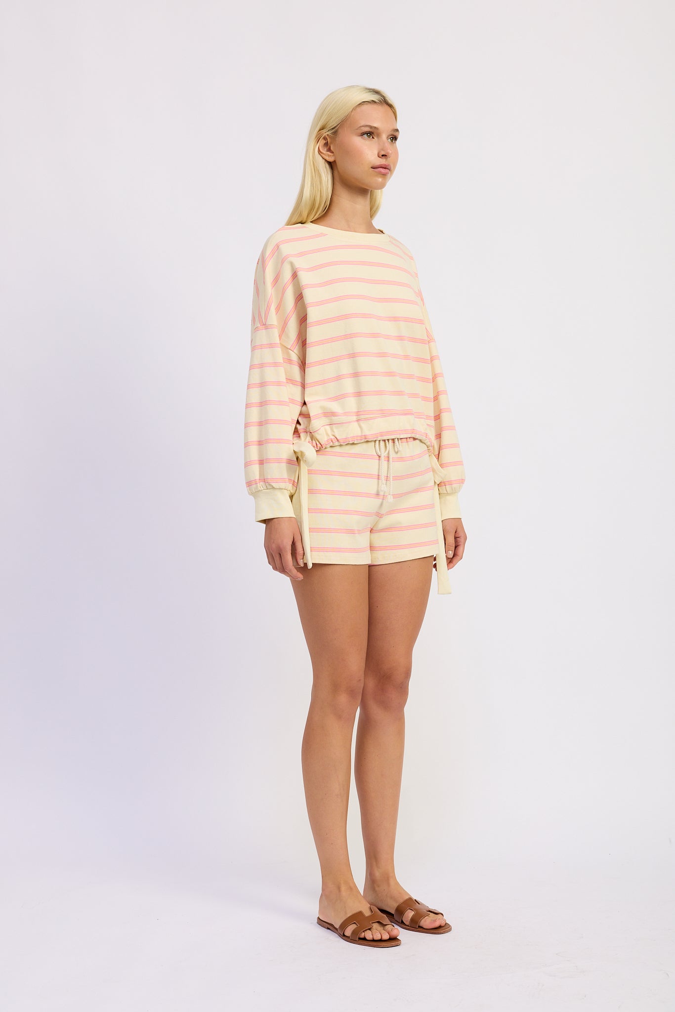 Kendall Sweater & Short Set - Natural Coral Pink