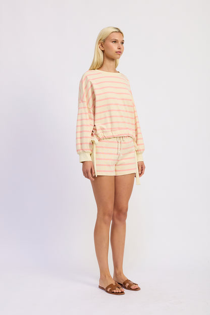 Kendall Sweater & Short Set - Natural Coral Pink