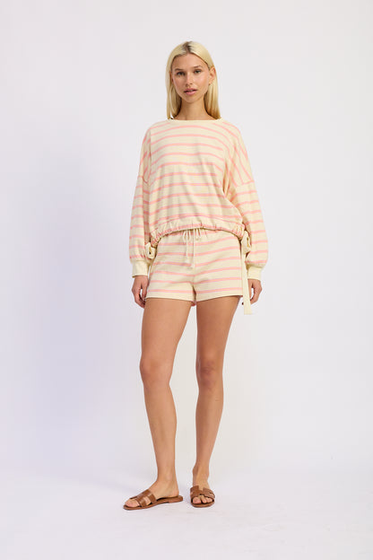 Kendall Sweater & Short Set - Natural Coral Pink