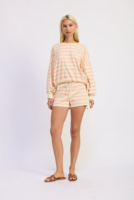 Kendall Sweater & Short Set - Natural Coral Pink