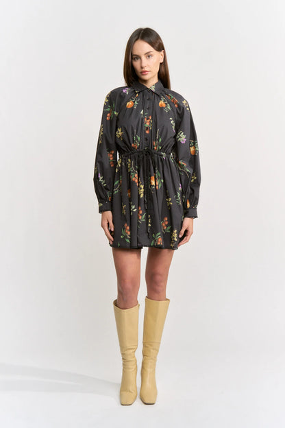 Kristie Mini Shirt Dress - Black Multi