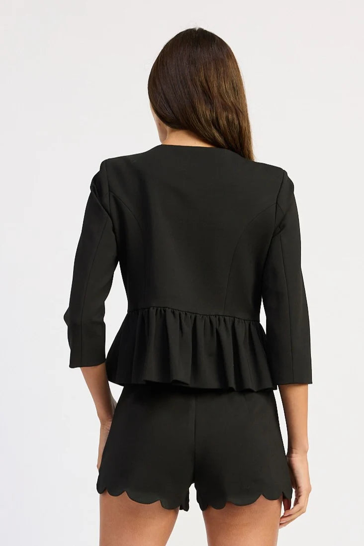 Beckham Peplum Jacket - Black