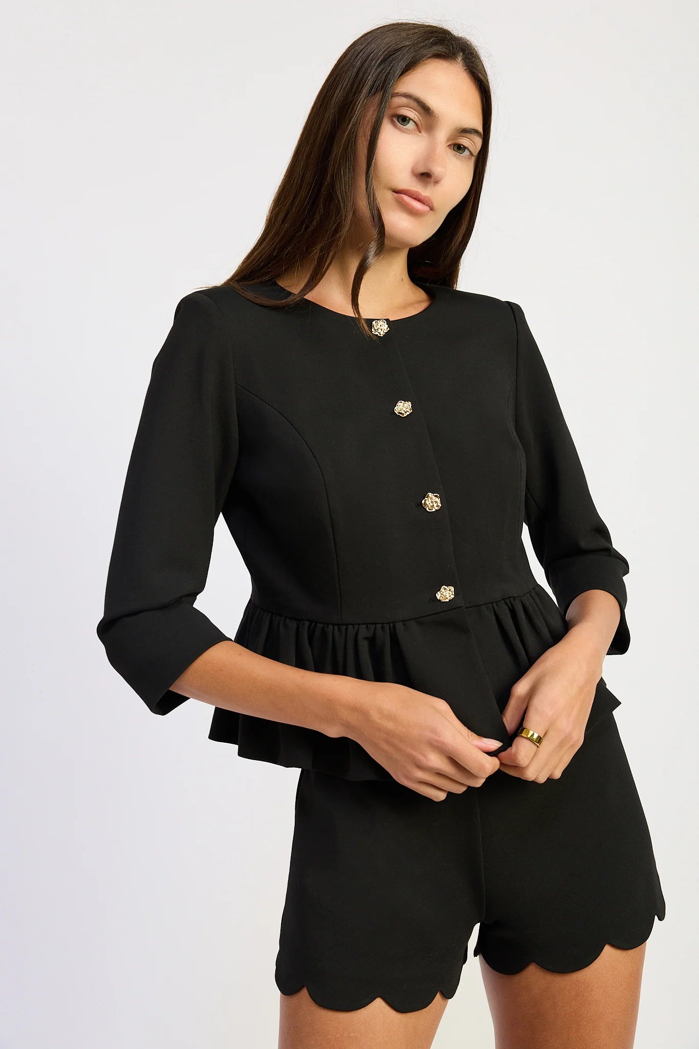 Beckham Peplum Jacket - Black
