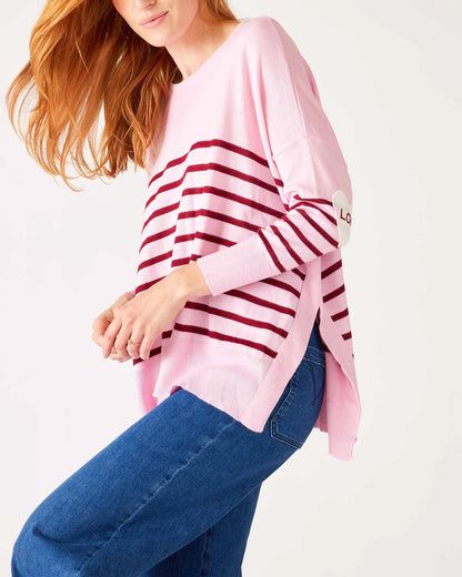 MerSea - Amour Sweater - Orchid/Wine Stripes